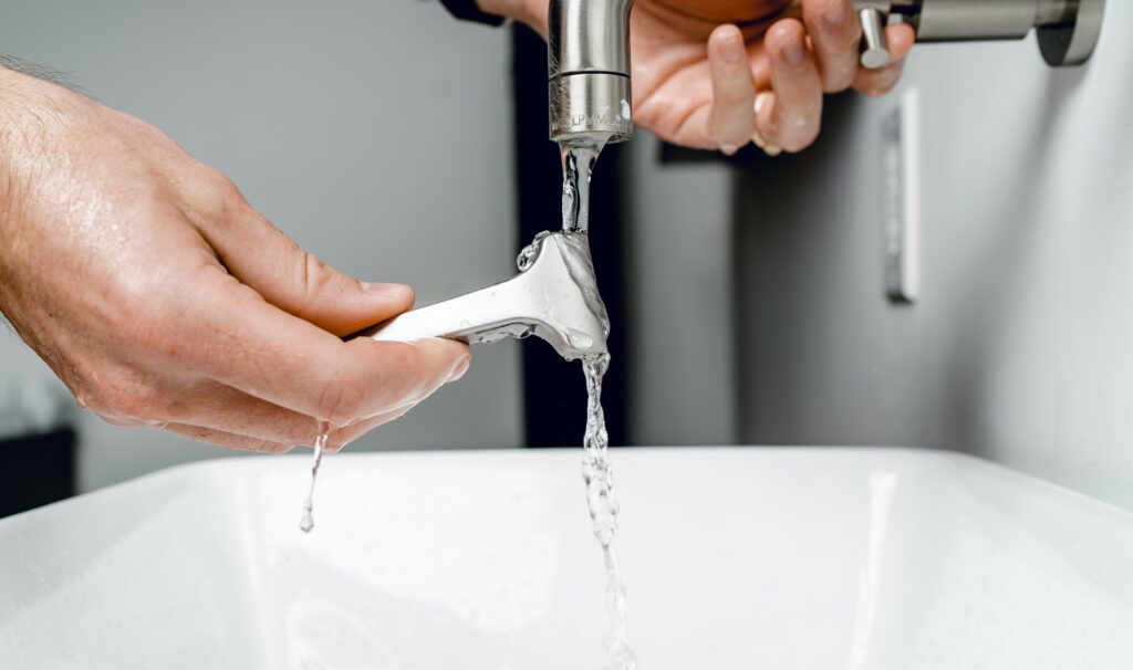 silver faucet plumbing