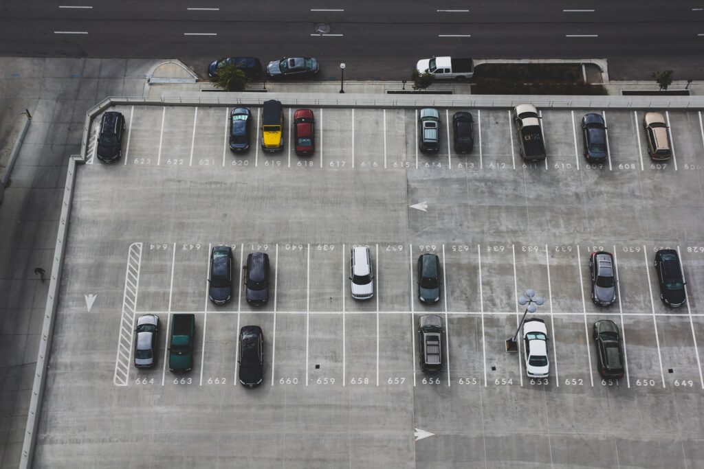 parking lot with cars