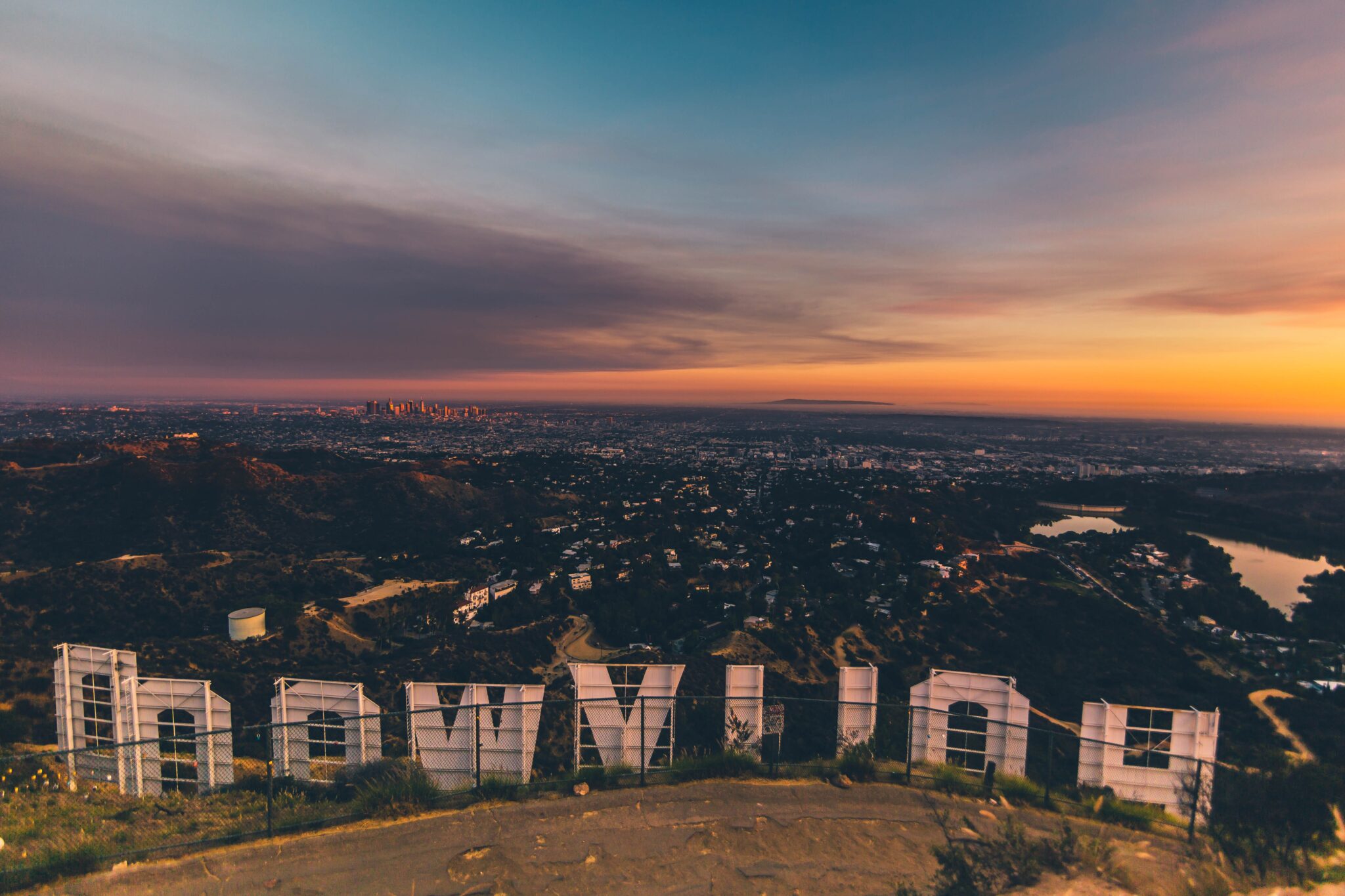 Hollywood Sign looking at Los Angeles