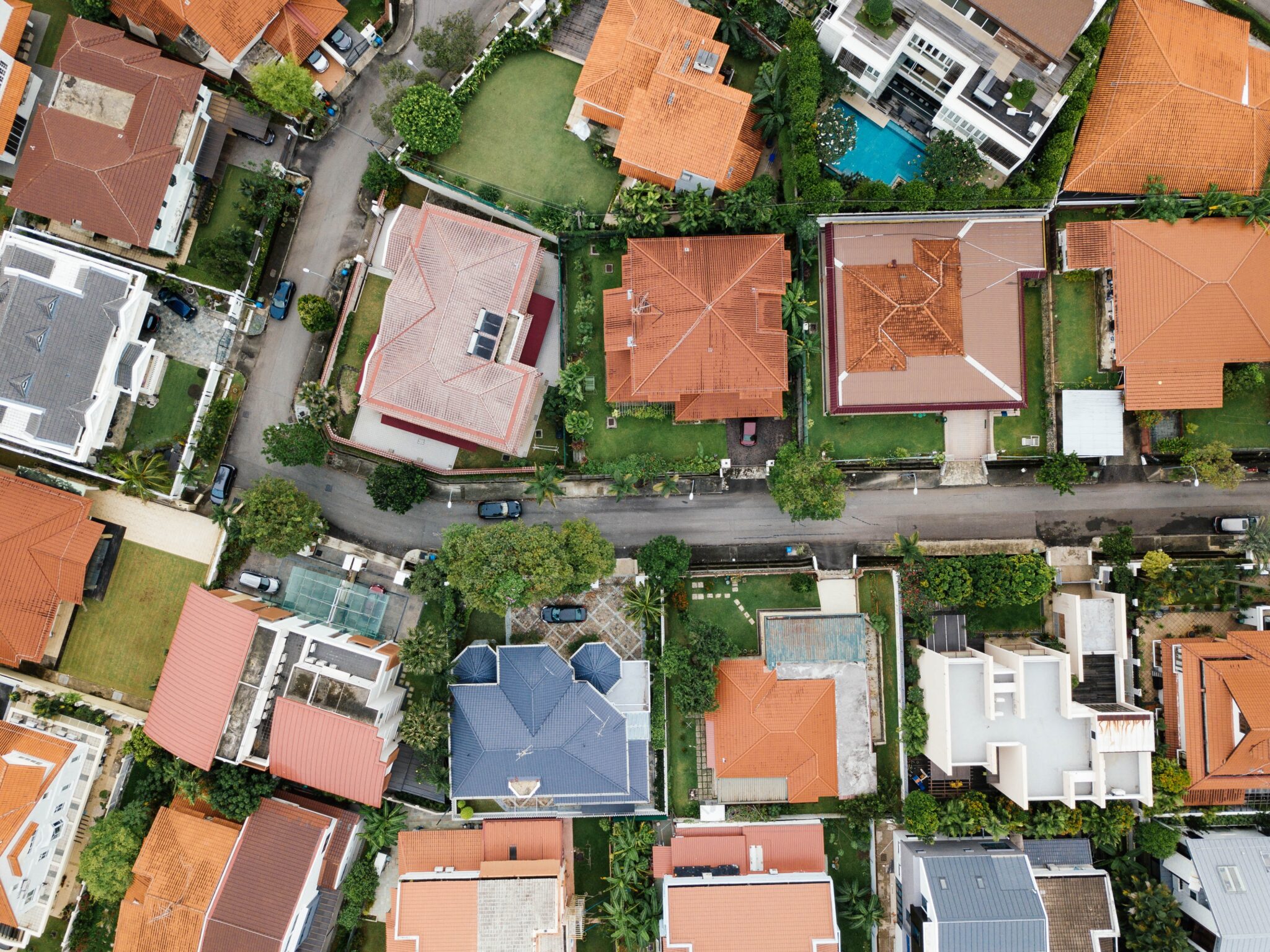 Aerial Shot of neighborhood