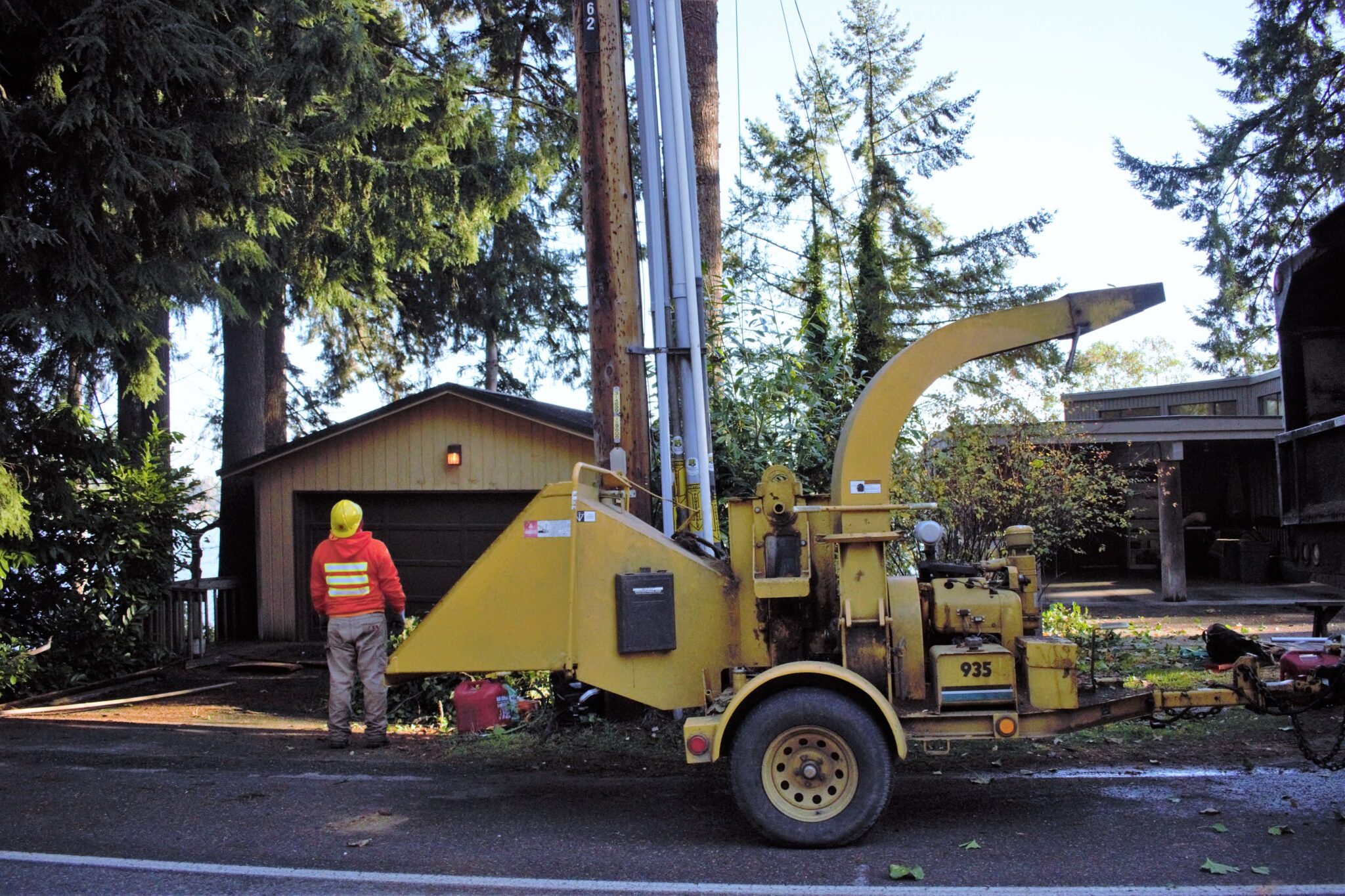 Utility company working next to home