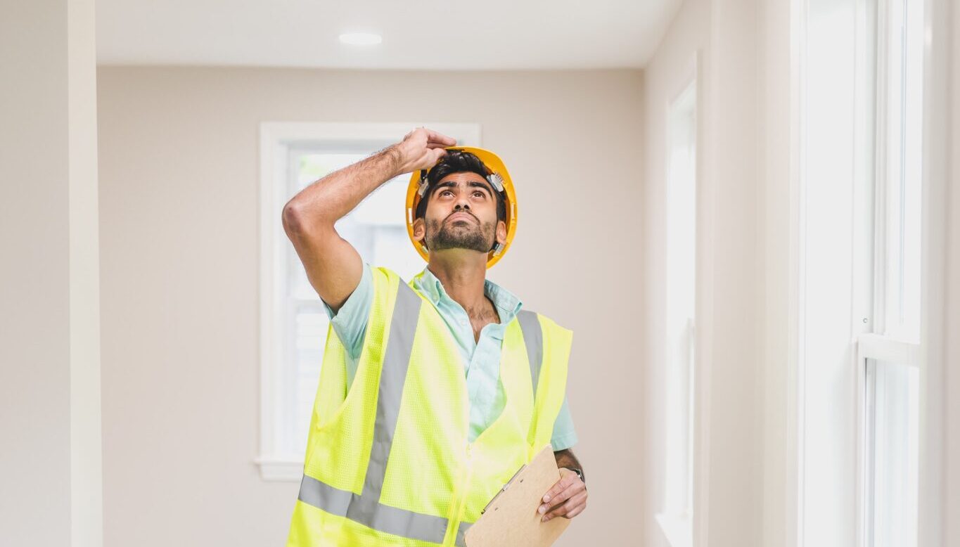 Man inspecting home