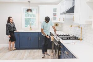 Man inspecting home kitchen