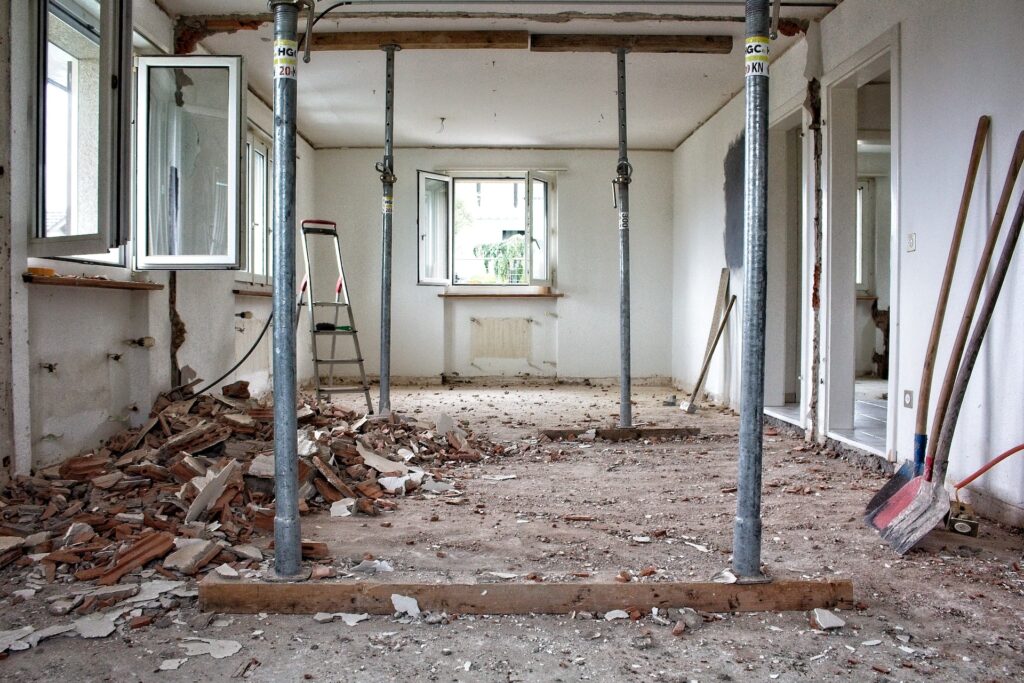 interior construction in a home