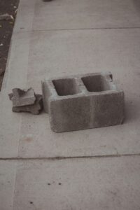 Concrete slab with brick