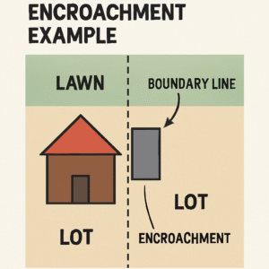 Diagram of real estate encroachment
