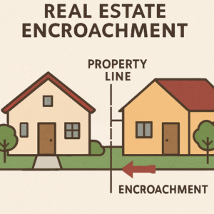Illustration of real estate encroachment