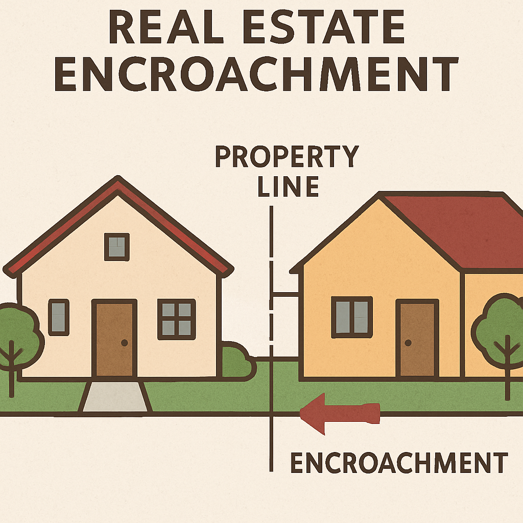 Illustration of real estate encroachment