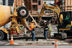 Men working at construction site