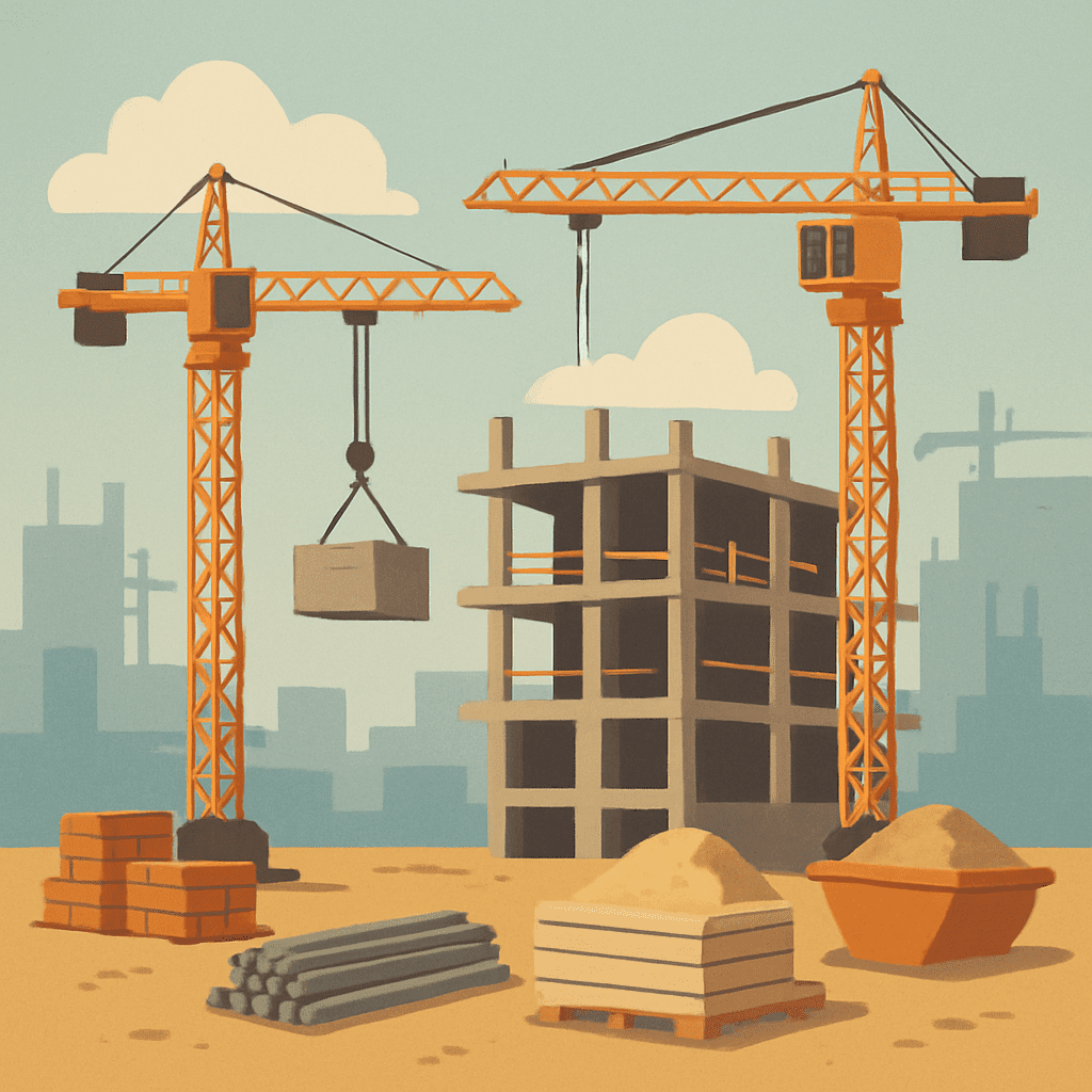 Illustration of construction site