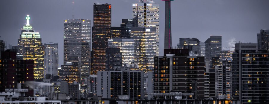 Aerial view of Los Angeles commercial real estate skyline